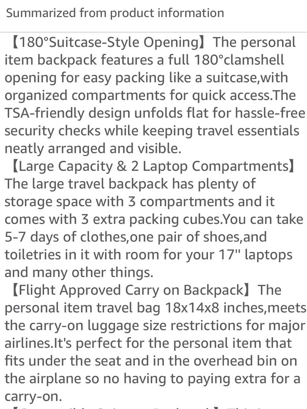 NWT Travel Backpack Carry On - Picture 6 of 13
